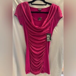 Express Fuchsia Cowl Neck Dress